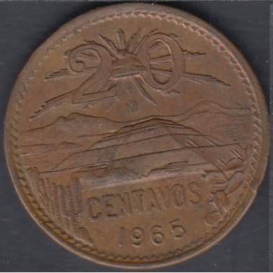 1965 Mo - 20 Centavos - AU - Mexique