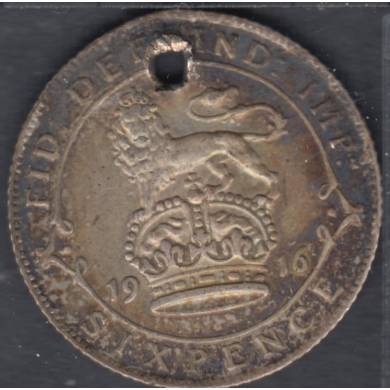 1916 - 6 Pence - Trou - Grande Bretagne