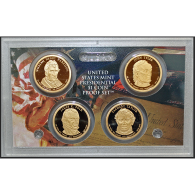 2009 S - Presidential Dollar Proof Set 4 Coins Original Box & COA
