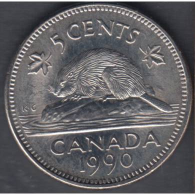 1990 - B.Unc - Bare Belly - Canada 5 Cents