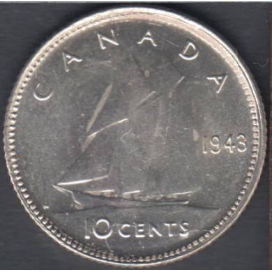 1943 - B. Unc - Canada 10 Cents