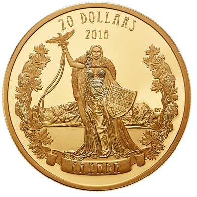 2018 - $20 - 1 oz. Pure Silver Gold-Plated Coin - A Modern Allegory: Borealia
