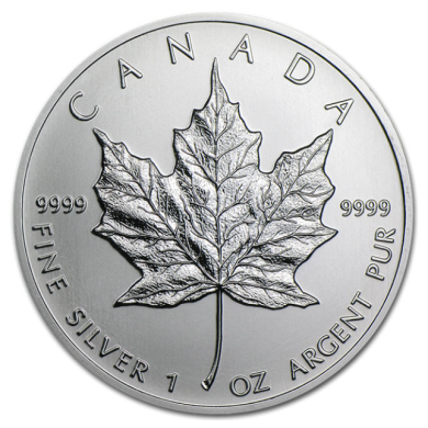 2001 Canada $5 Dollars Maple Leaf  99,99% Fine Silver 1 oz Coin *** COIN MAYBE TONED ***