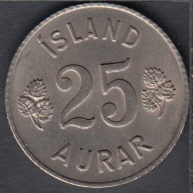 1963 - 25 Aurar - B. Unc - Islande
