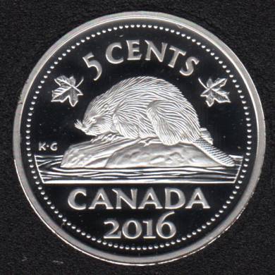 2016 - Proof - Argent Fin - Canada 5 Cents