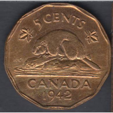 1942 - Tombac - Unc - Canada 5 Cents