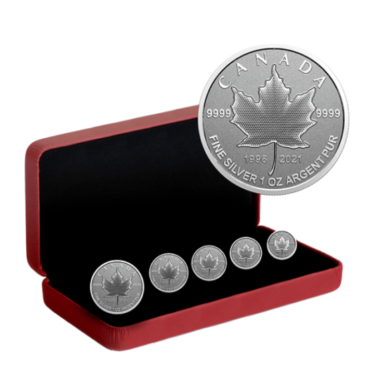 2021 - Pure Silver 5-Coin Maple Leaf Fractional Set - Our Arboreal Emblem: The Maple Tree