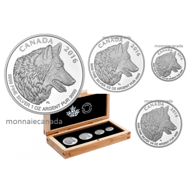 2016 - Fine Silver Fractional 4-Coin Set  The Wolf