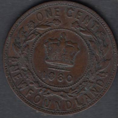 1880 - VF - Wide '0' - Large Cent - Newfoundland