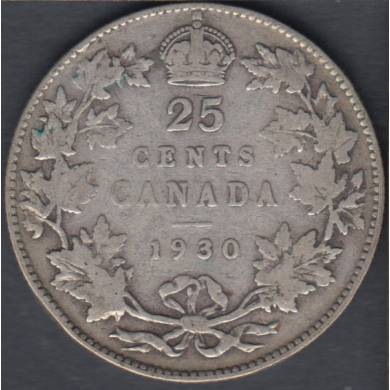 1930 - VG - Canada 25 Cents