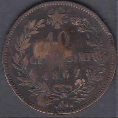 1867 OM - 10 Centisimi - Italy