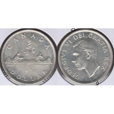1951 - B.UNC - Rotated Dies - Canada Dollar
