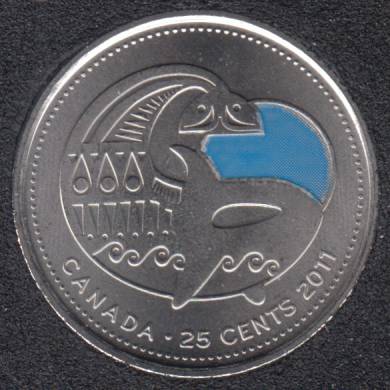 2011 - B.Unc - Baleine Col. - Canada 25 Cents