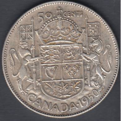 1950 - F/VF - Half Design - Canada 50 Cents