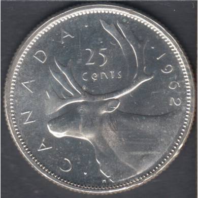 1962 - B.Unc - Planchet Flaw - Canada 25 Cents