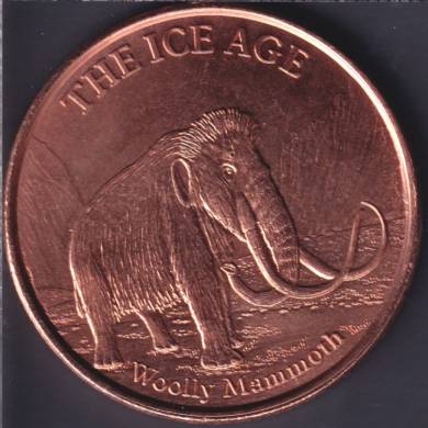 The Ice Age - Woolly Mammoth - 1 oz .999 Cuivre Fin