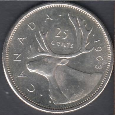 1963 - Unc - Canada 25 Cents