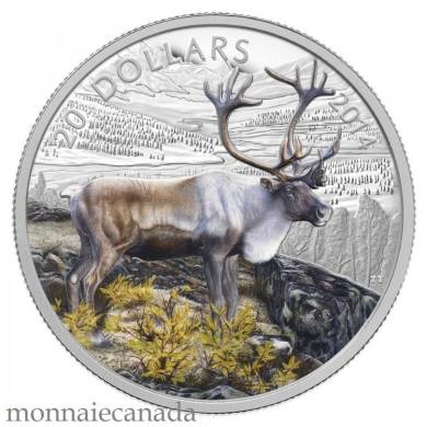 2014 - $20 - 1 oz. Fine Silver Coin - The Caribou