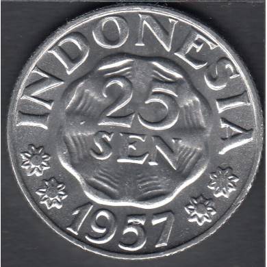 1957 - 25 Sen - B. Unc - Indonsie