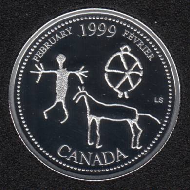 1999 - #2 Proof - Argent - Fevrier - Canada 25 Cents