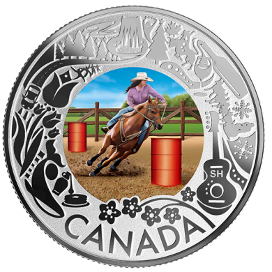 2019 - $3 - Pice colore en argent pur - Petits bonheurs de la vie au Canada : Rodo