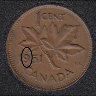 1951 - Double 9 - Canada Cent