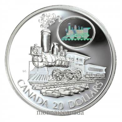 2001 - $20 - Transport - Locomotive - La Scotia -  Épreuve numismatique en Argent Sterling