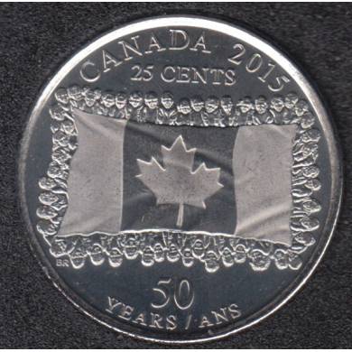 2015 - B.Unc - Flag - Canada 25 Cents