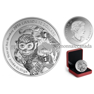 2015 - $10 - 1/2 oz. Fine Silver Coin  Year of the Monkey