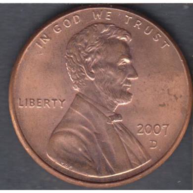 2007 D - B.Unc - Lincoln Small Cent