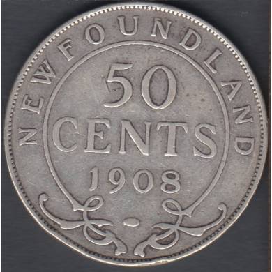 1908 - Fine - 50 Cents - Newfoundland