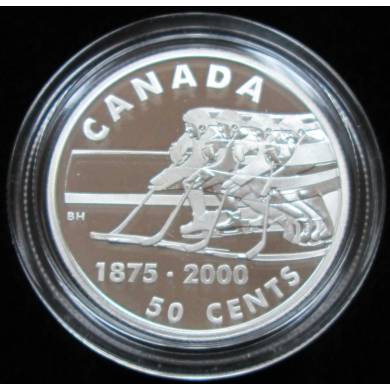2000 CANADA 50 Cents Argent Sterling - Premiere Partie Hockey des annales Sportives
