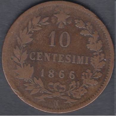 1866 N - 10 Centisimi - Italy