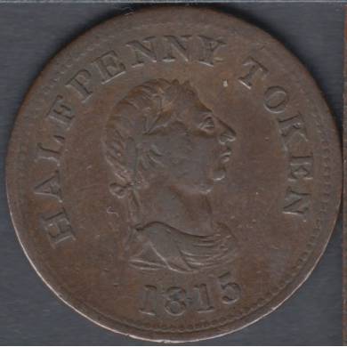1815 - Fine - Payable By John Alexr. Barry Halifax - Half Penny Token - NS-14A5