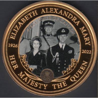 2022 - Proof - In Memoriam - Dei Gratia Regina Defensor Elisabeth II - Gold Plated - Medal
