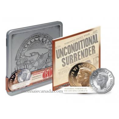 2005 - 5 Cent & Medallion - VE Day Proof Sterling Silver Set