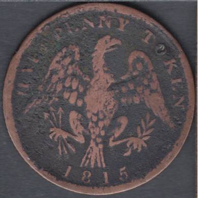 1815 - G/VG - Spread Eagle Half Penny Token - LC-54D1