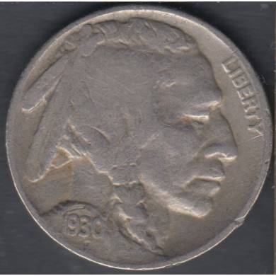 1930 - Fine - Indian Head - 5 Cents USA