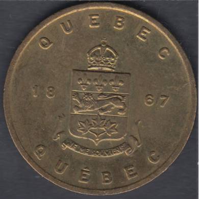 Armoiries du Quebec (1867) Medaille - avec la Fleur du Quebec le Lis Blanc Madone de Jardin