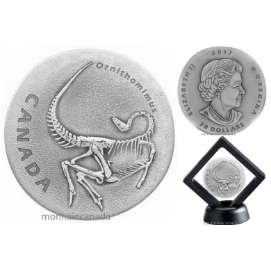 2017 - $20 - 1 oz. Pure Silver Coin - Ancient Canada: Ornithomimus