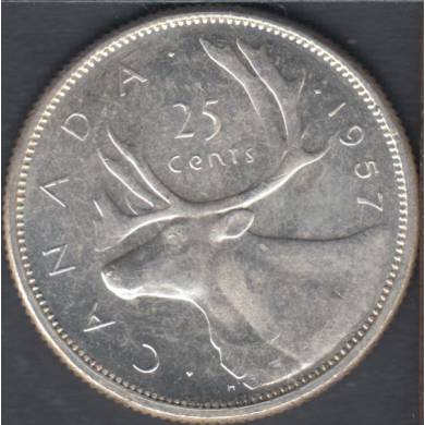 1957 - Nice B. Unc - Canada 25 Cents