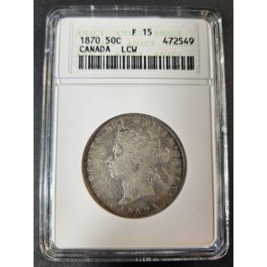 1870 LCW - F-15 - ANACS - Canada 50 Cents