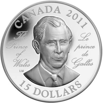 2011 - $15 - Sterling Silver Coin - H.R.H. The Prince of Wales (Prince Charles)