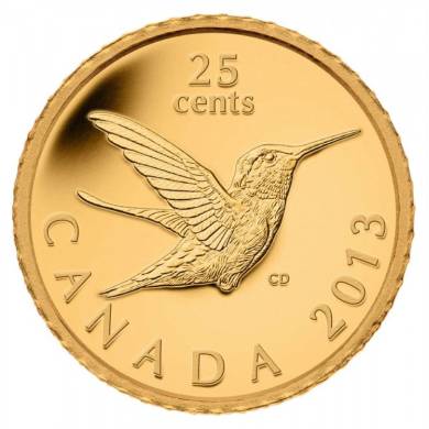 2013 - 25 Cenrts  - 0.5 g Fine Gold Coin - Hummingbird