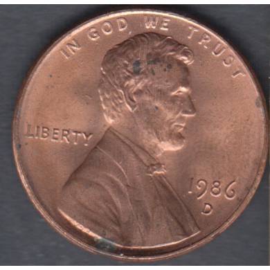 1986 D - B.Unc - Lincoln Small Cent