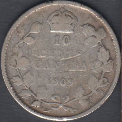 1909 - VL - Good - Scratch - Canada 10 Cents