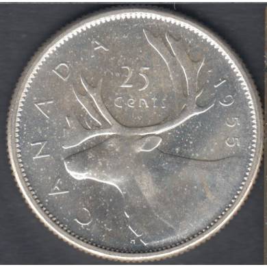 1955 - Unc - Canada 25 Cents