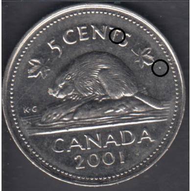 2001 P - Double Dot - Canada 5 Cents