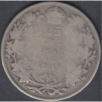 1932 - Abt. Good - Canada 25 Cents