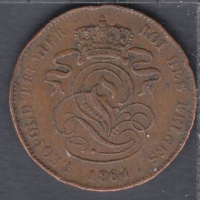 1864 - 2 centimes - Rim Nick - Belgium